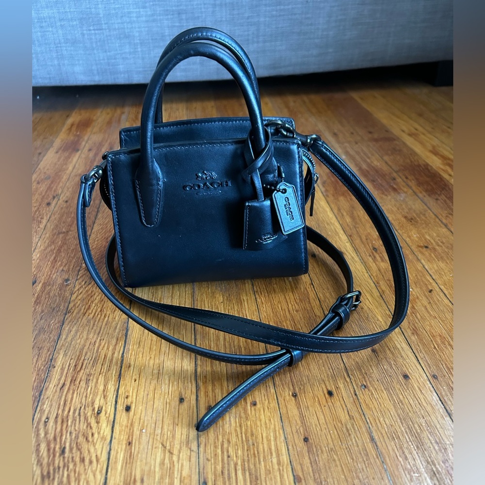 Coach Andrea MINI Carryall Crossbody in Refine Calf Leather Black CO974